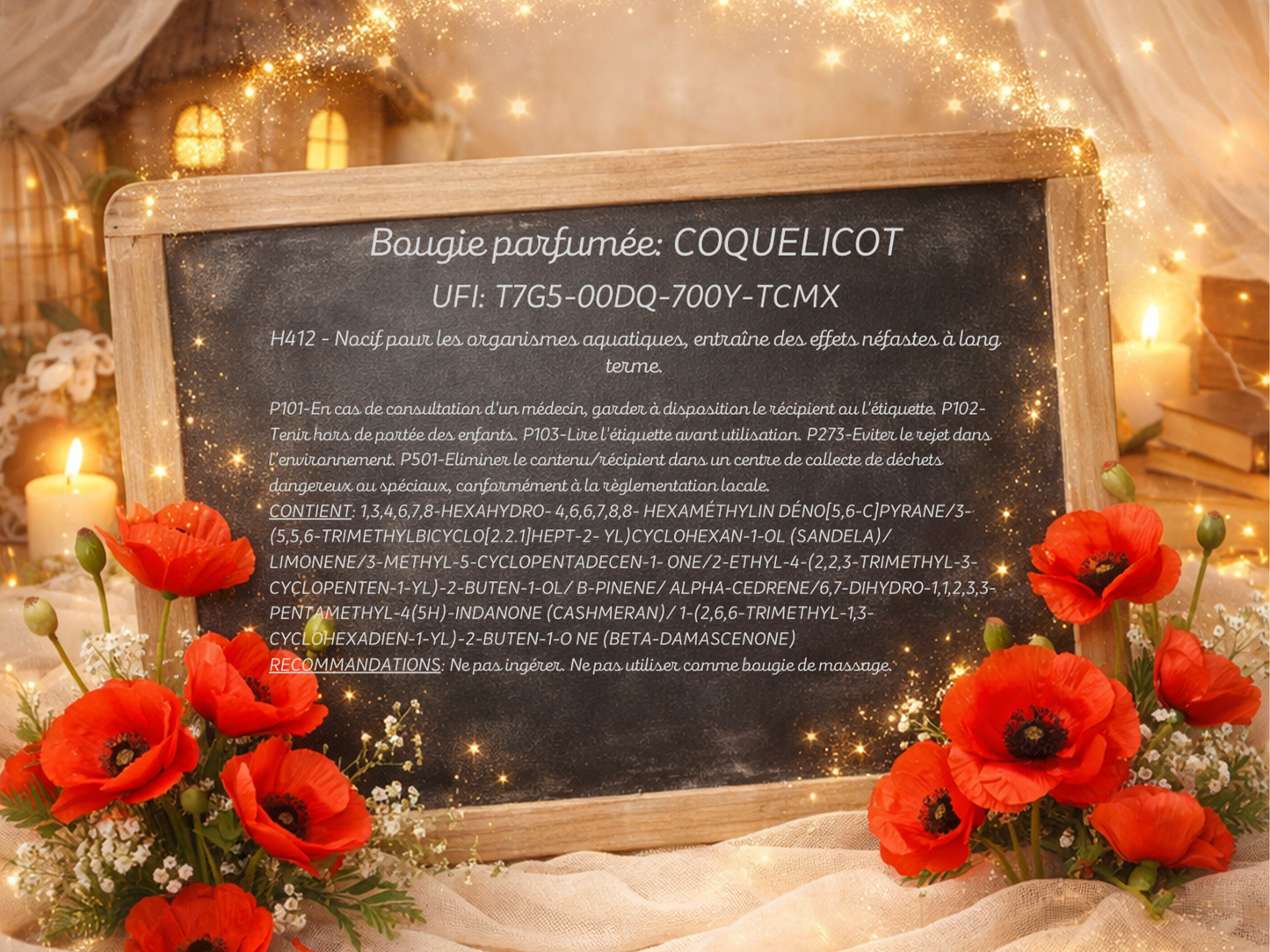 🕯️ Bougie parfumée classique - Coquelicot