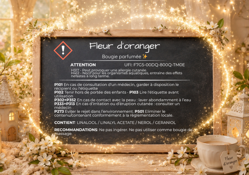 🕯️ Bougie parfumée classique - Fleur d'oranger