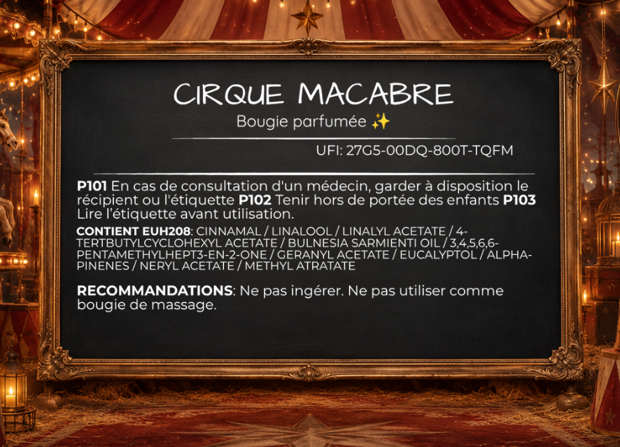 🕯️ Bougie parfumée classique - Cirque macabre