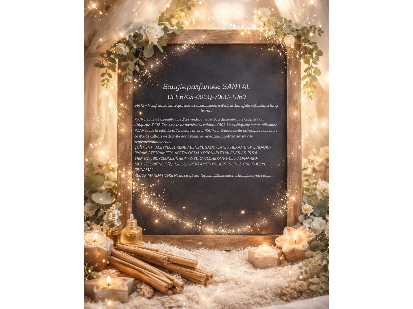 🕯️ Bougie parfumée classique - Santal