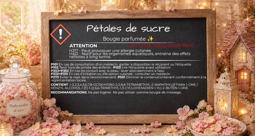 🕯️ Bougie parfumée classique - Pétales de sucre