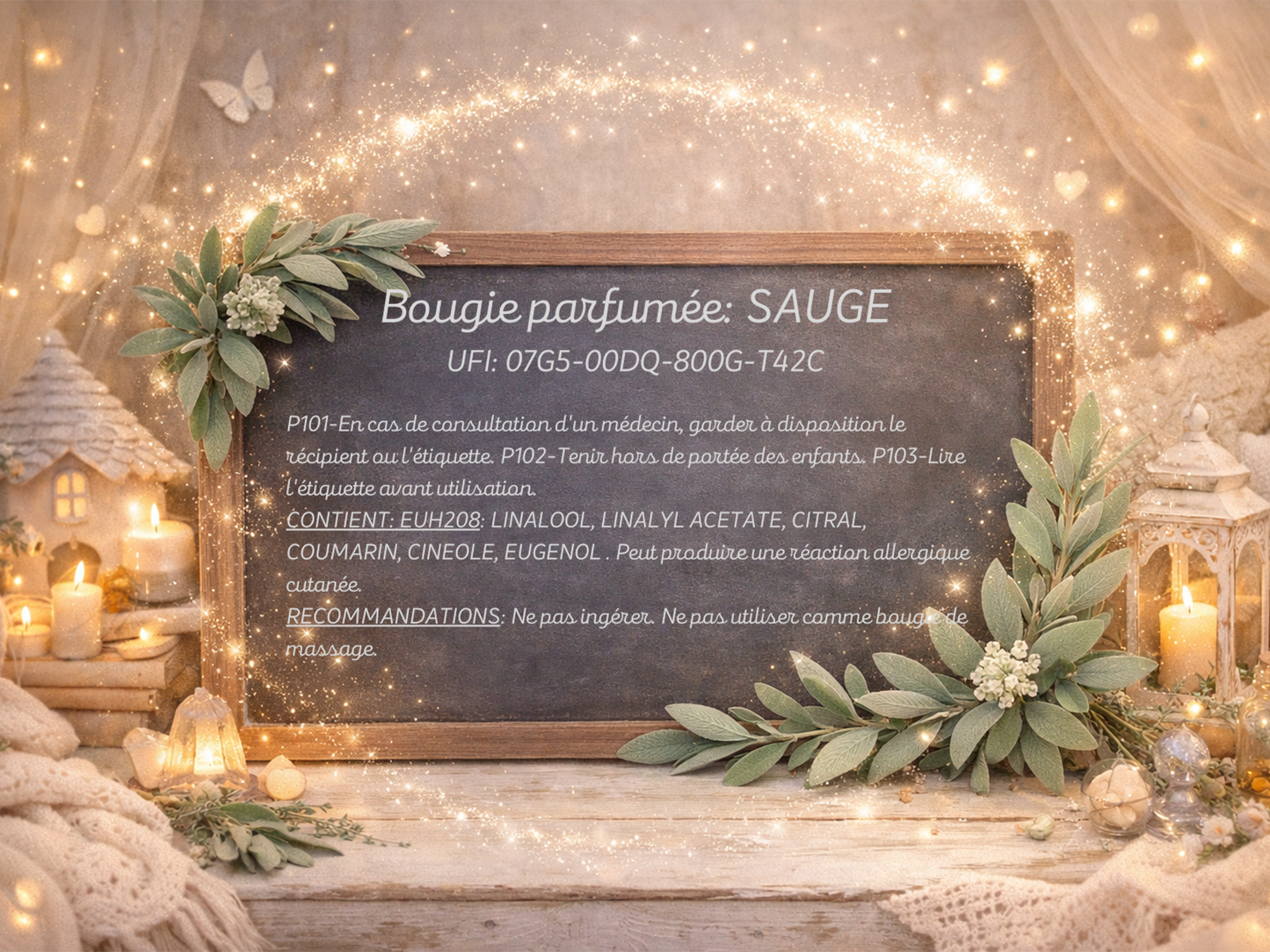 🕯️ Bougie parfumée classique - Sauge