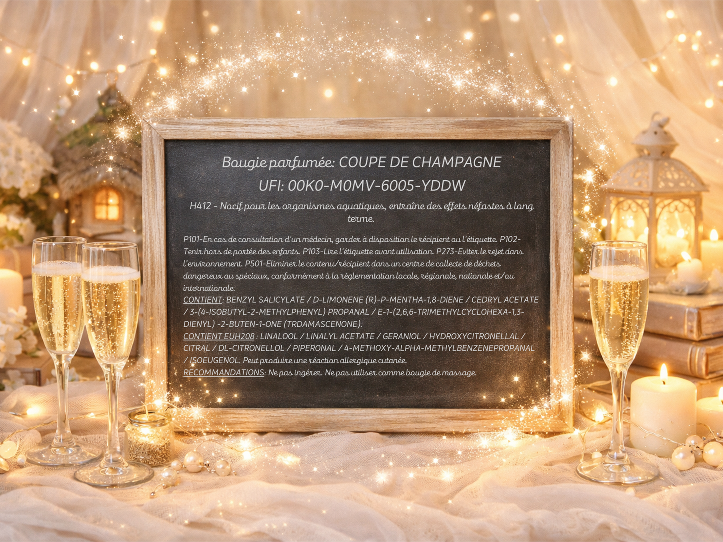 🕯️ Bougie parfumée classique - Coupe de champagne