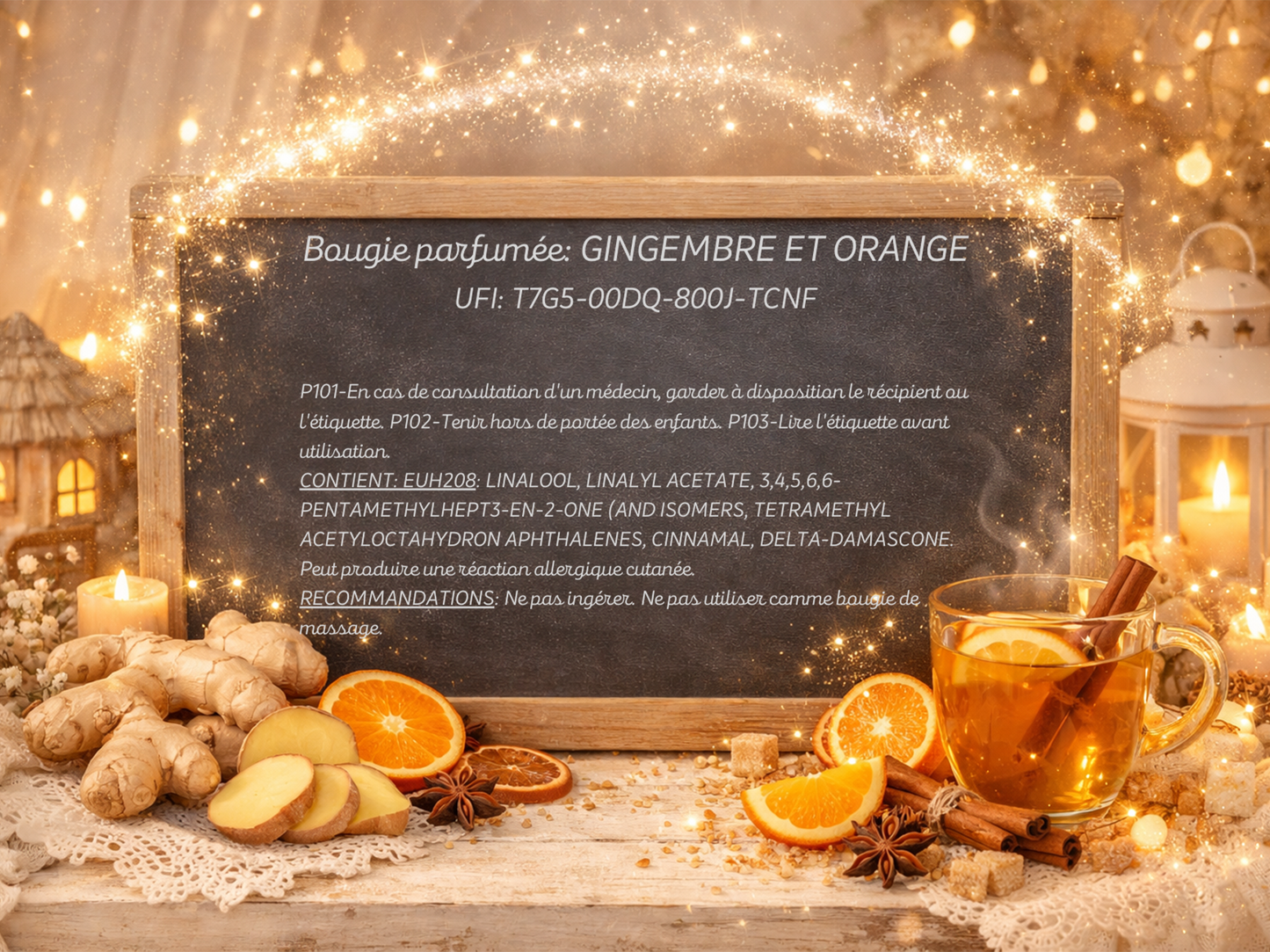 🕯️ Bougie parfumée classique - Gingembre et orange
