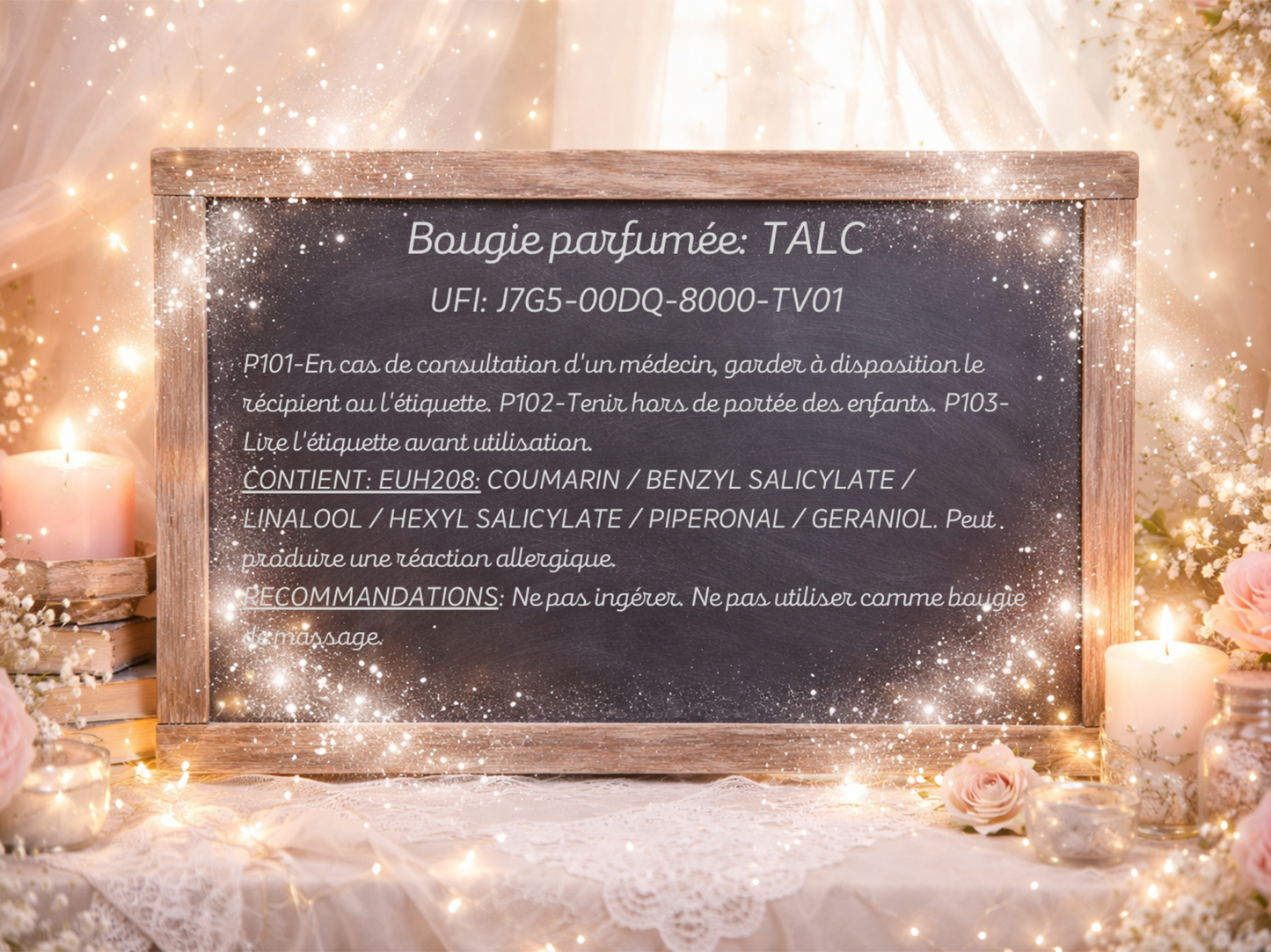 🕯️ Bougie parfumée classique - Talc