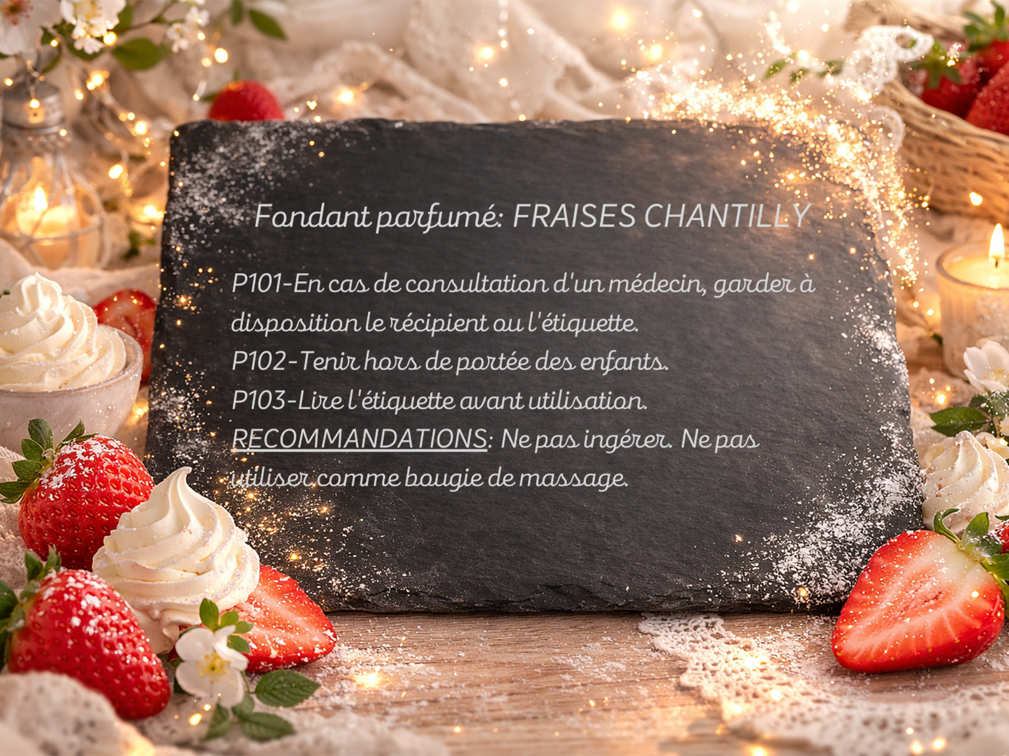 Fondant parfumé individuel - Fraise chantilly