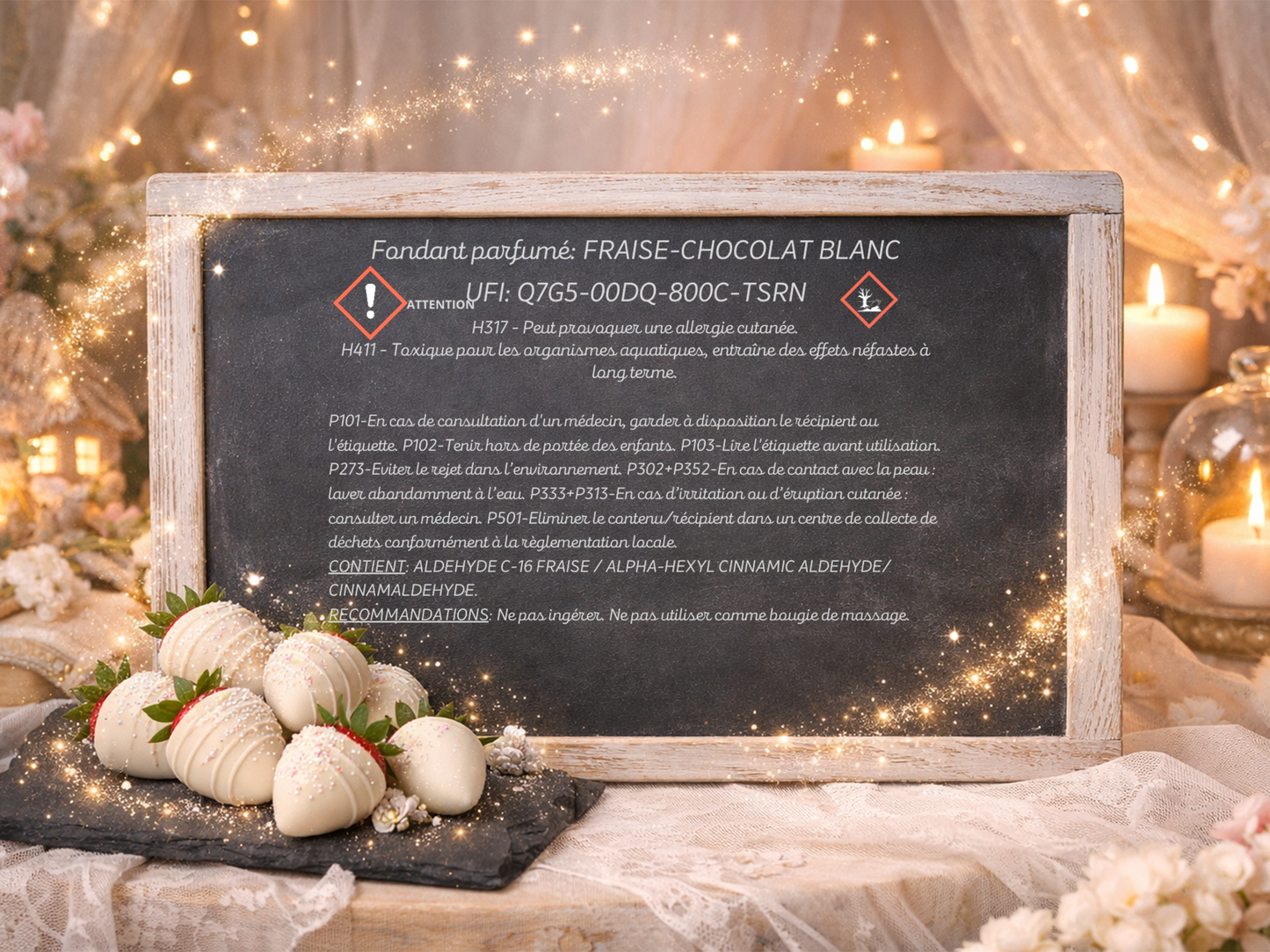 Fondant parfumé individuel - Fraise chocolat blanc