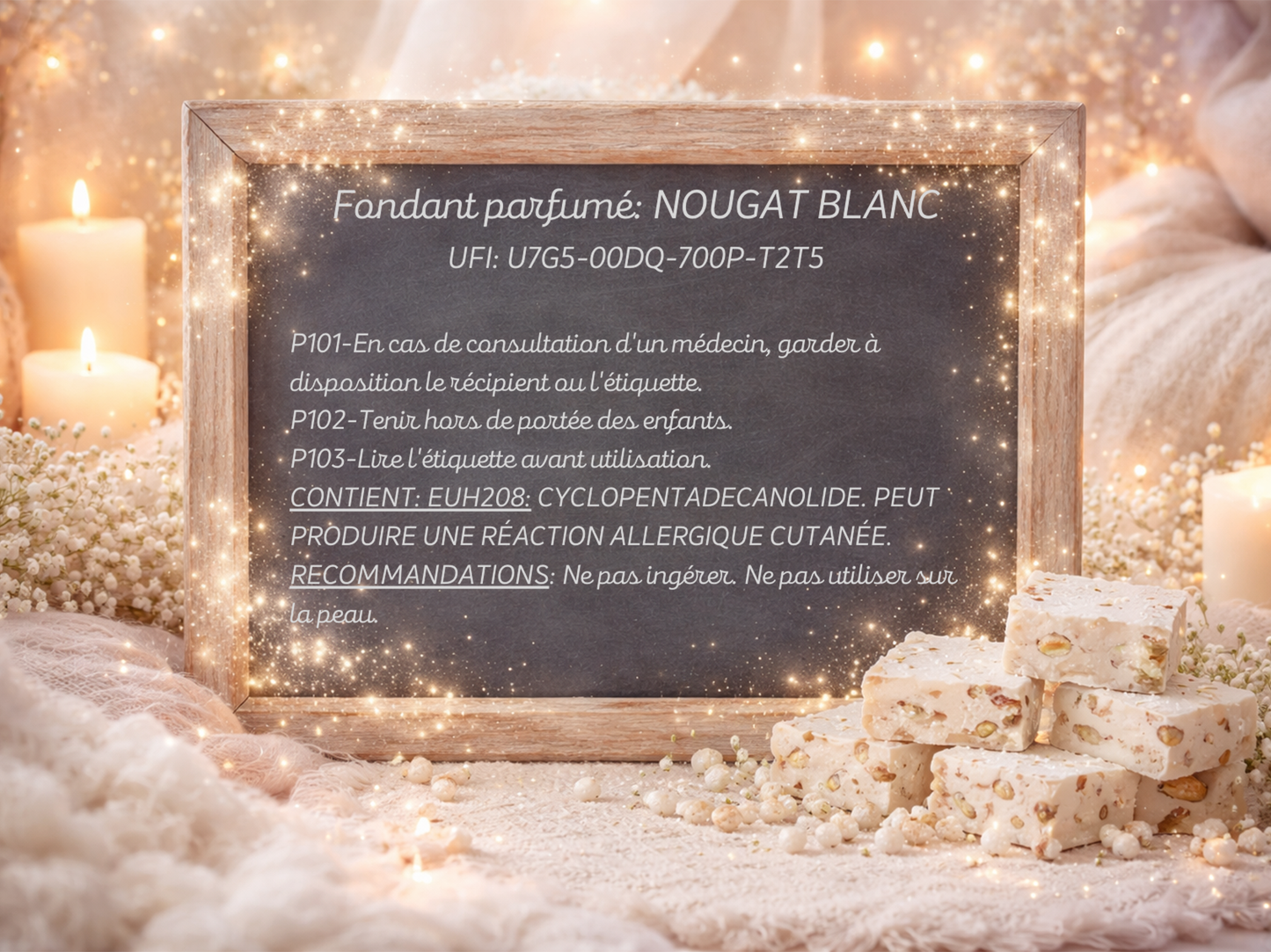 Fondant parfumé individuel - Nougat blanc