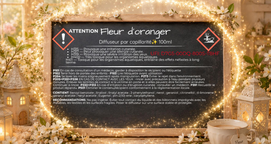 Diffuseur par capillarité - Fleur d'oranger