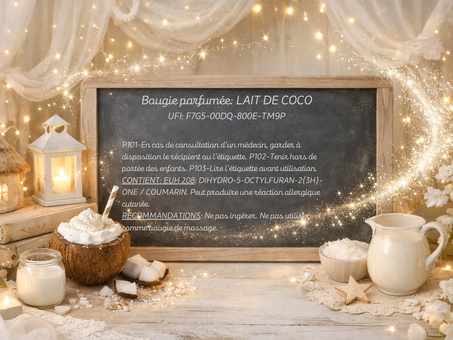 🕯️ Bougie parfumée classique - Lait de coco