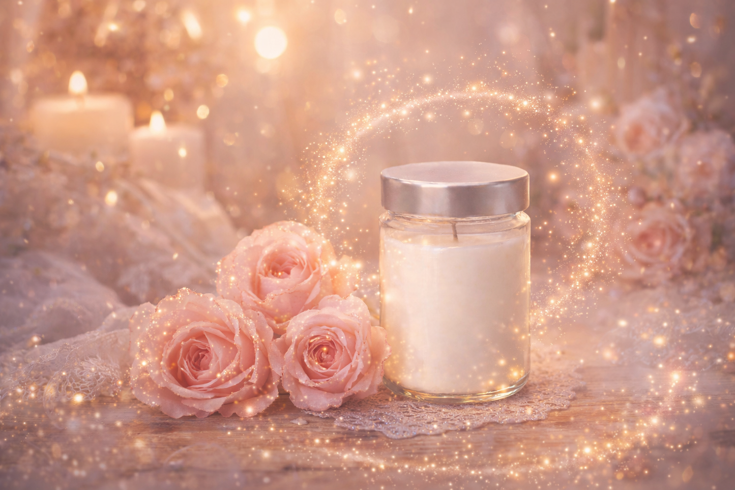 🕯️ Bougie parfumée classique - Rose pétillante