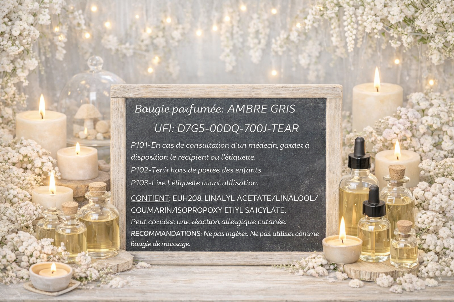 🕯️ Bougie parfumée classique - Ambre gris