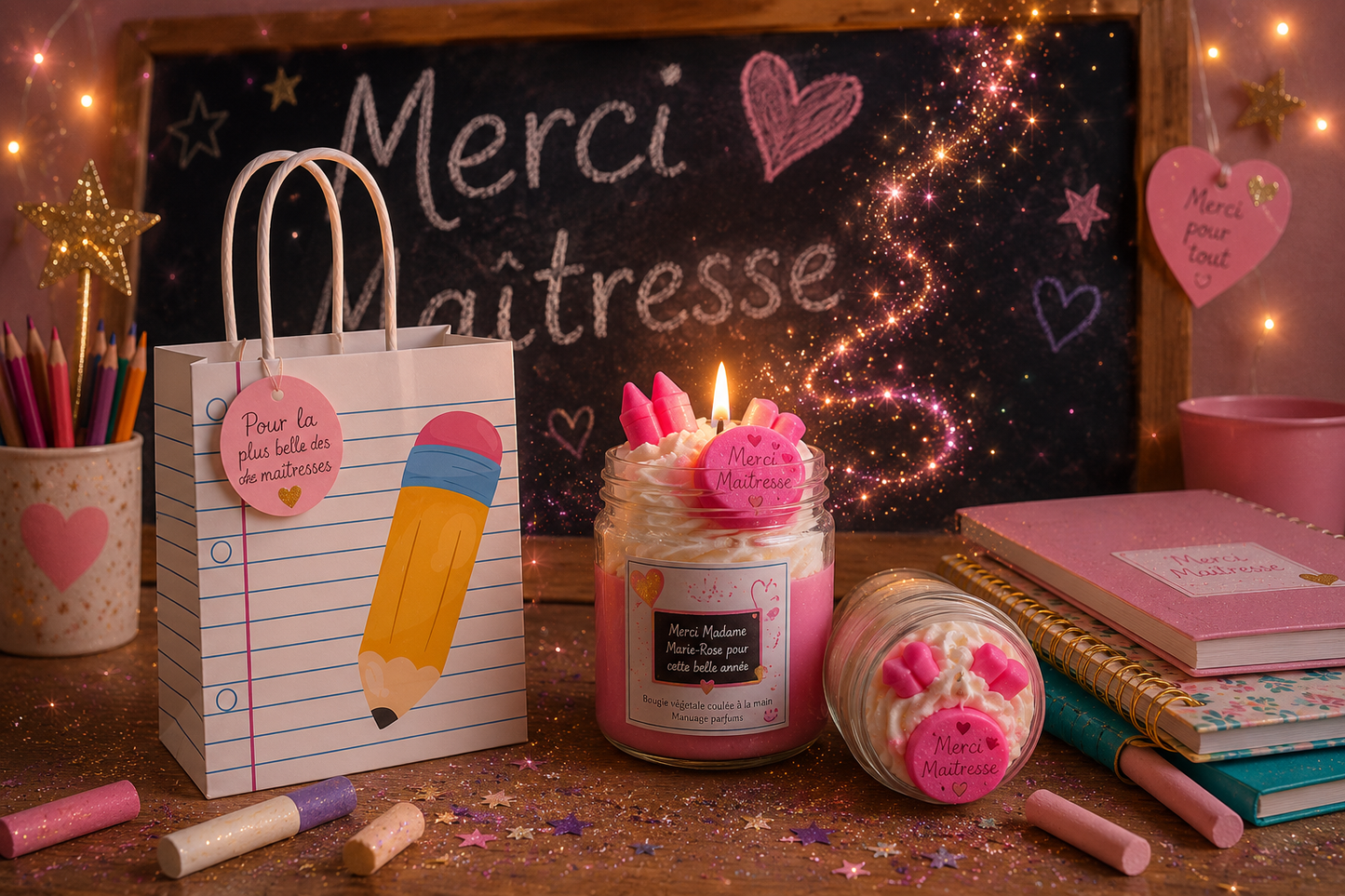 Bougie Parfumée Personnalisée « Merci Maître / Merci Maîtresse » ✨