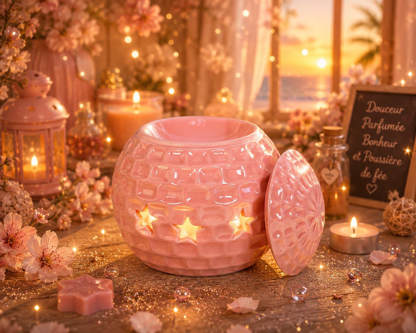 🌸 Brûleur – Lune rose