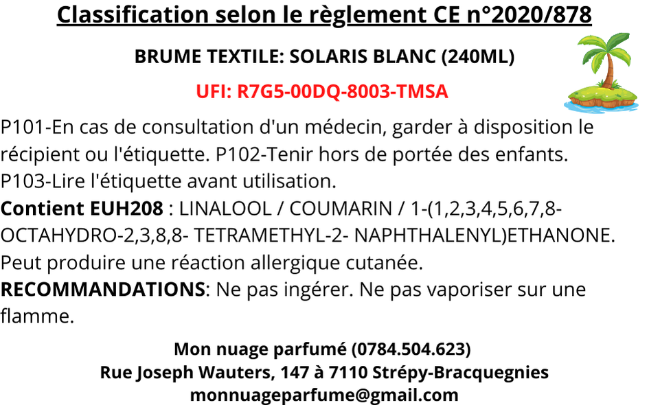 Brume textile - Solaris blanc