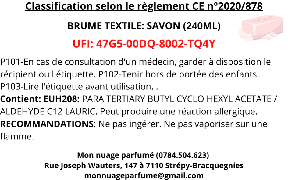 Brume textile - Savon