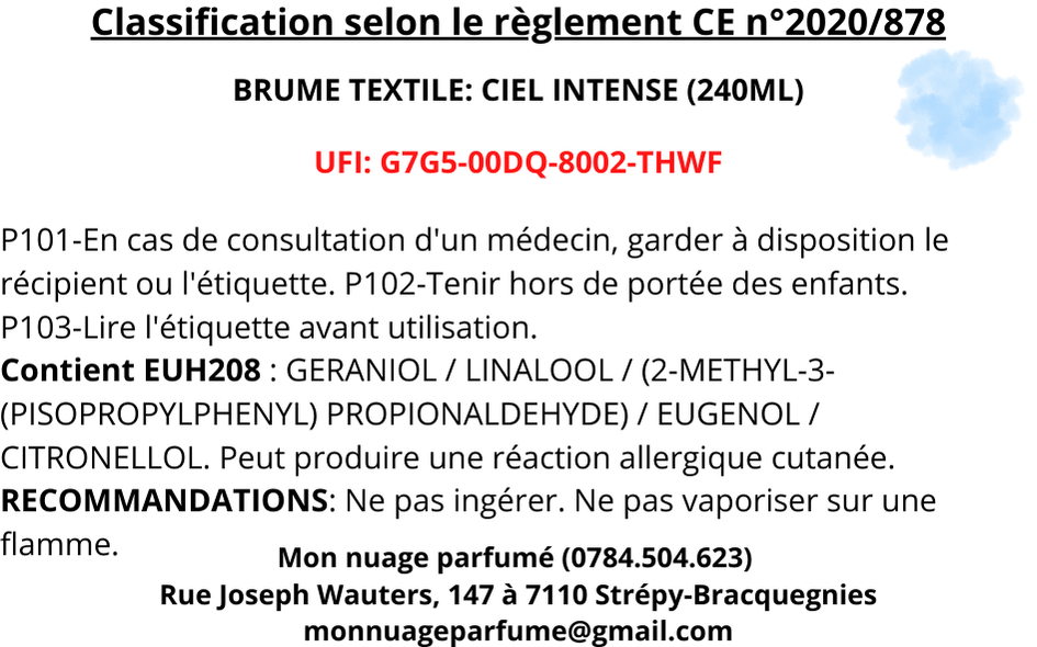 Brume textile - Ciel intense