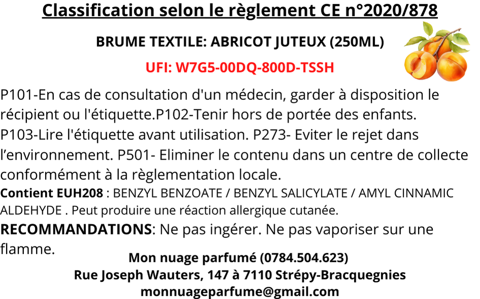 Brume textile - Abricot juteux