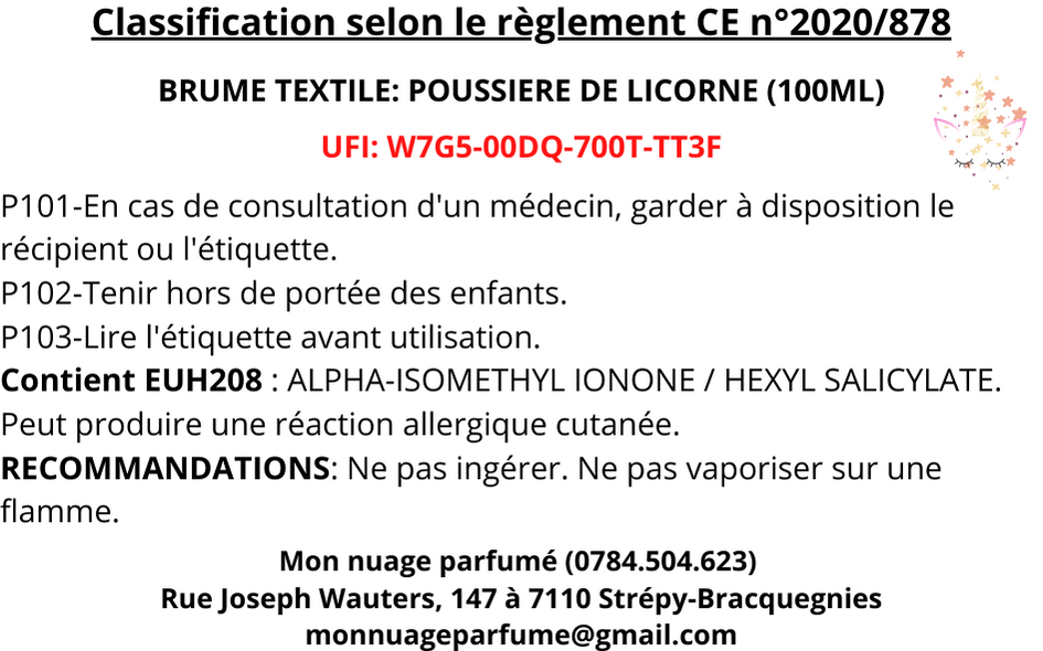 Brume textile - Poussière de licorne