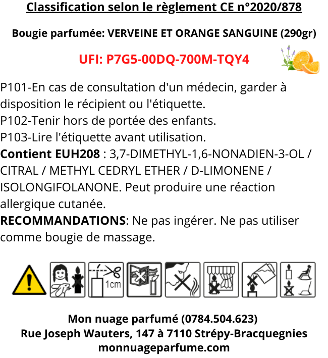 Bougie gourmande "Verveine orange-sanguine"