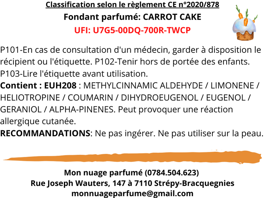 Fondant individuel "CARROT CAKE"