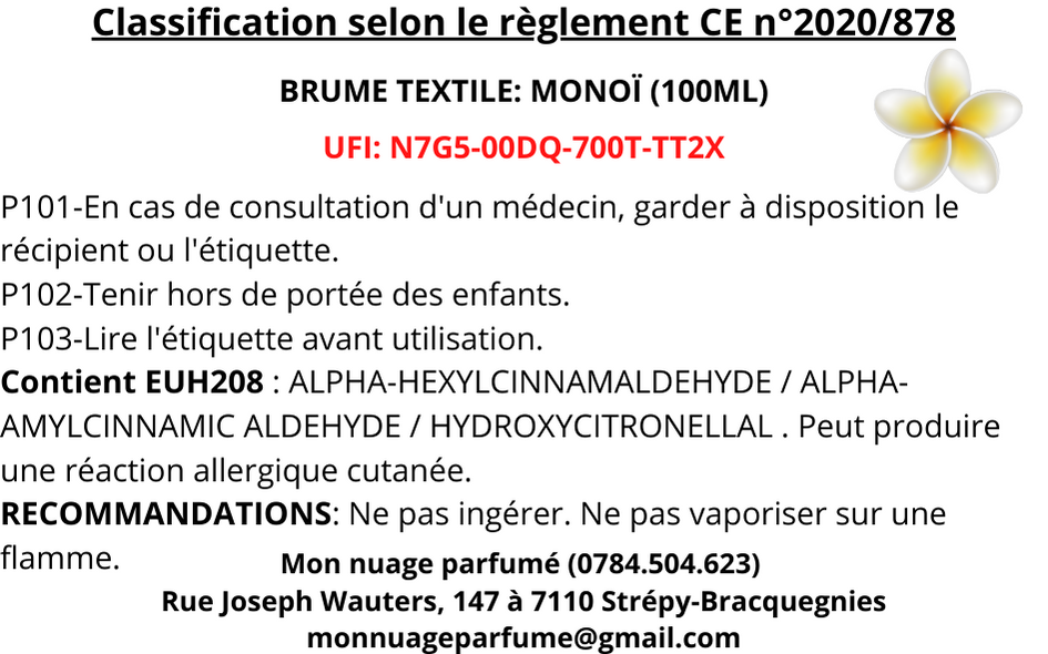 Brume textile - Monoï