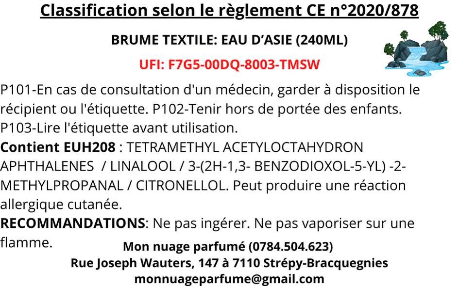 Brume textile - Eau d'Asie