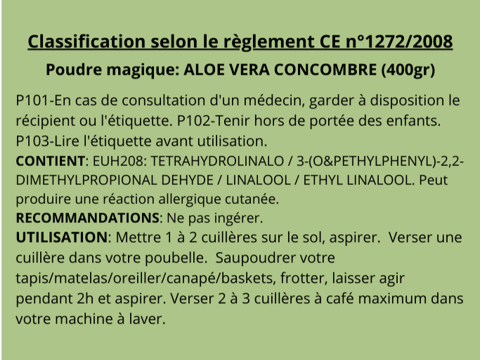 Poudre magique - Aloe vera et concombre