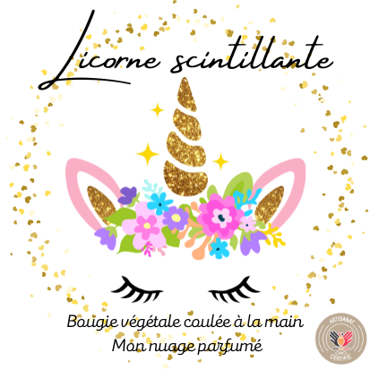 Fondant individuel "LICORNE SCINTILLANTE"