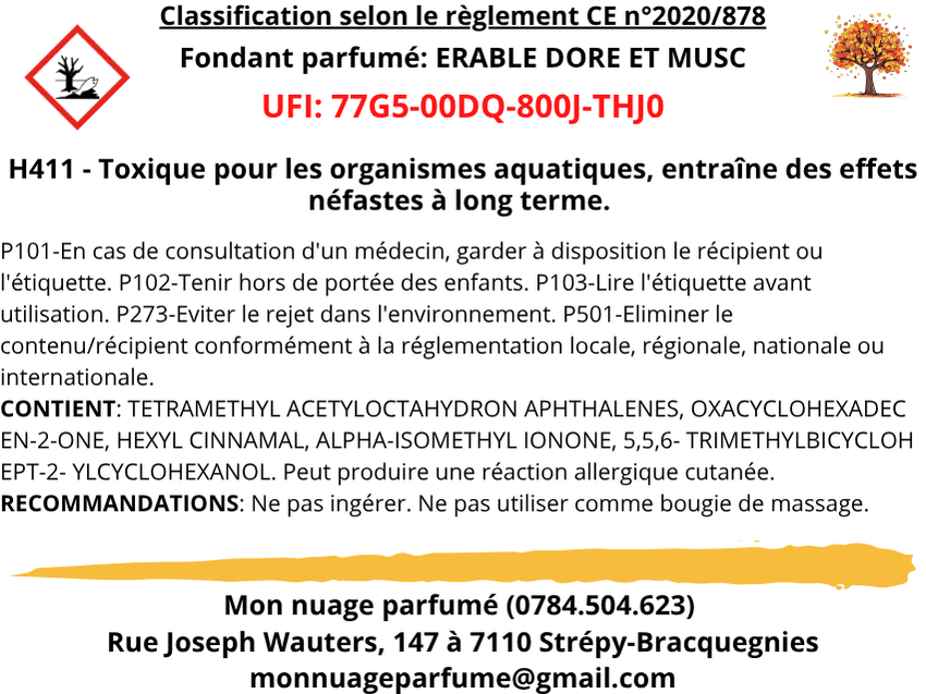 Fondant individuel "ERABLE DORE ET MUSC"