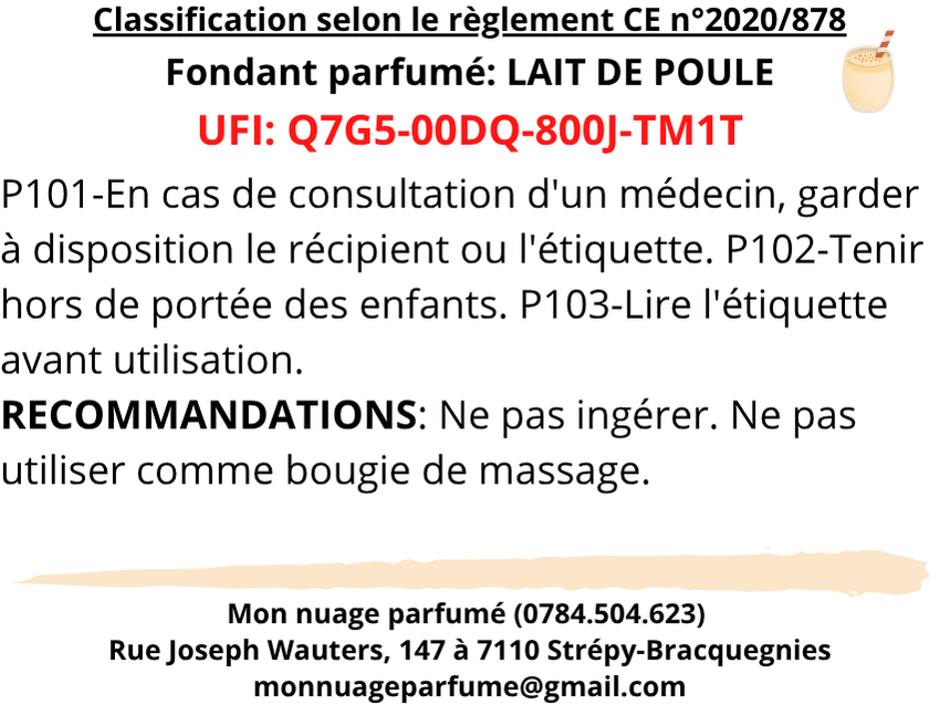 Fondant individuel "LAIT DE POULE"