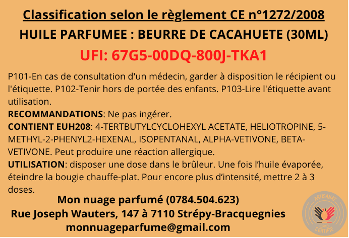 Huile parfumée "Beurre de cacahuète"