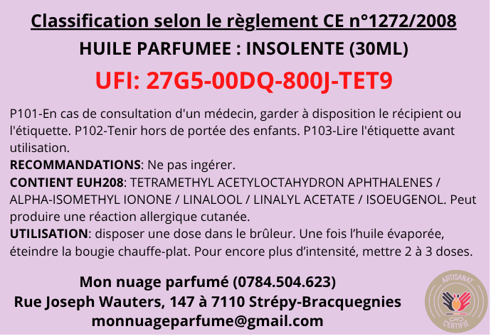 Huile parfumée "Insolente"