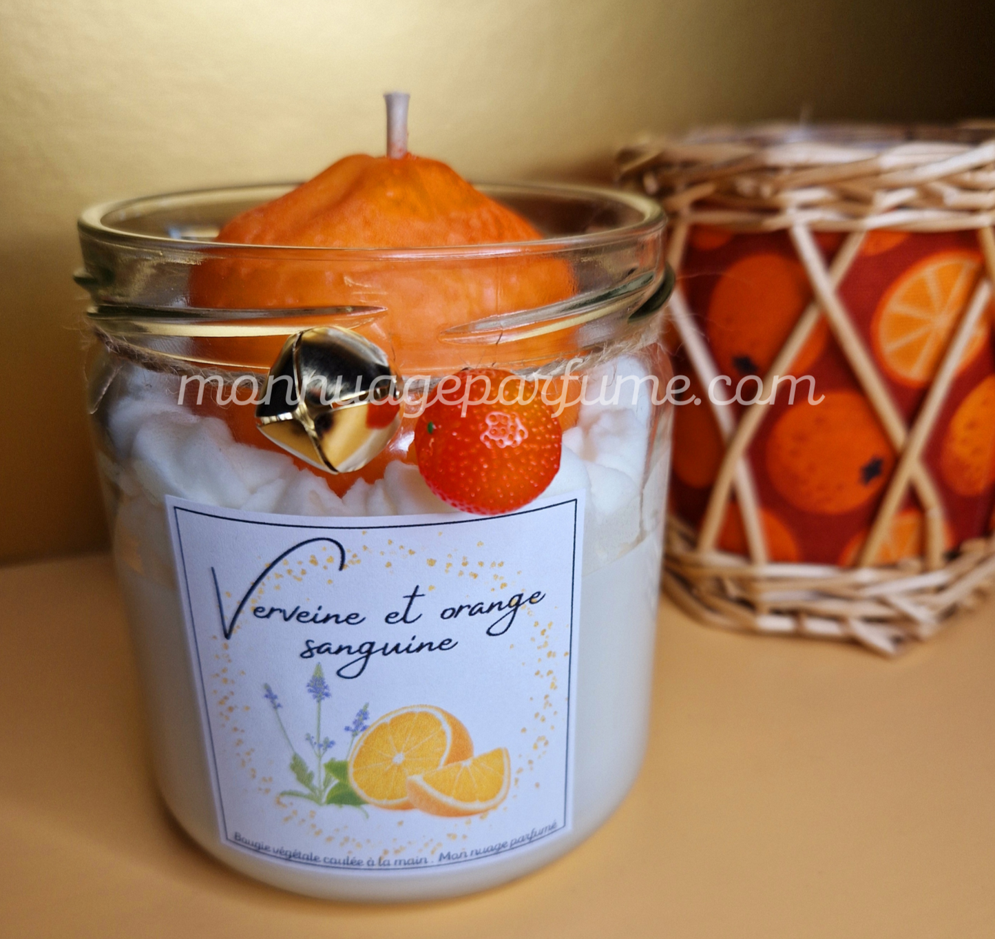 Bougie gourmande "Verveine orange-sanguine"