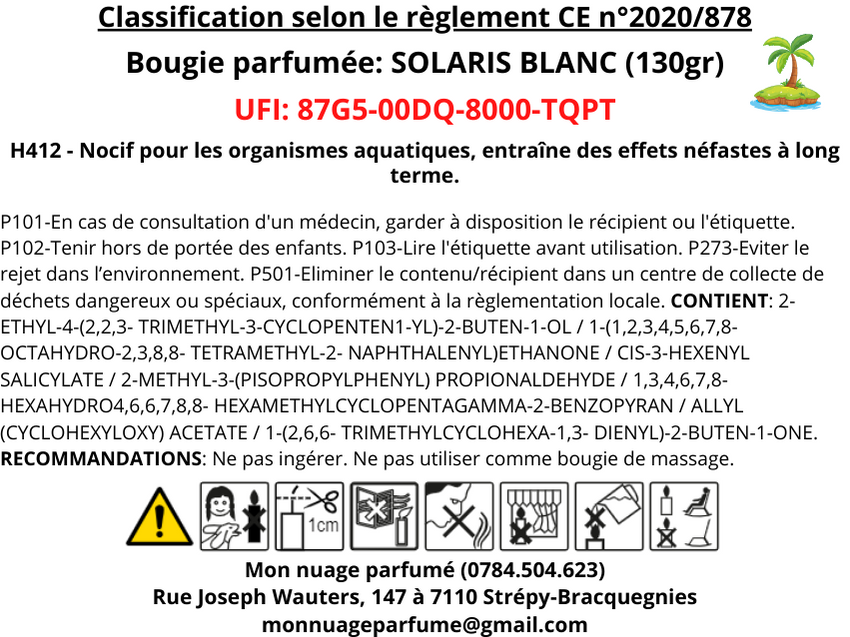 Solaris blanc (gamme Fleurie/Exotique)