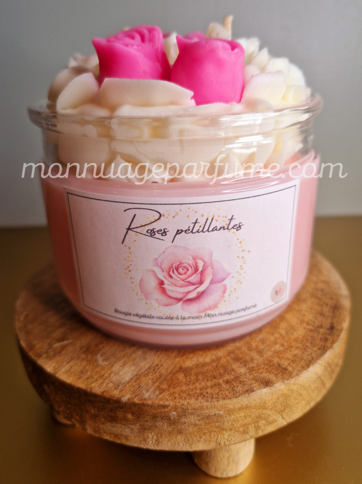 Bougie gourmande "Roses pétillantes"