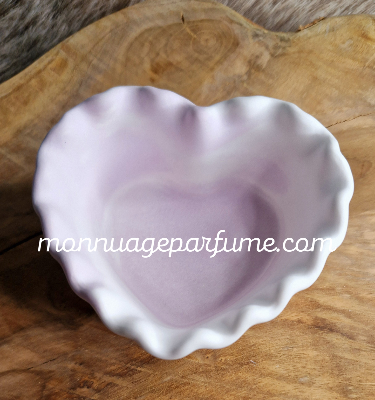 Pot cœur marbré blanc et violet