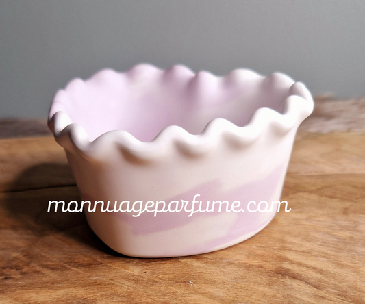 Pot cœur marbré blanc et violet