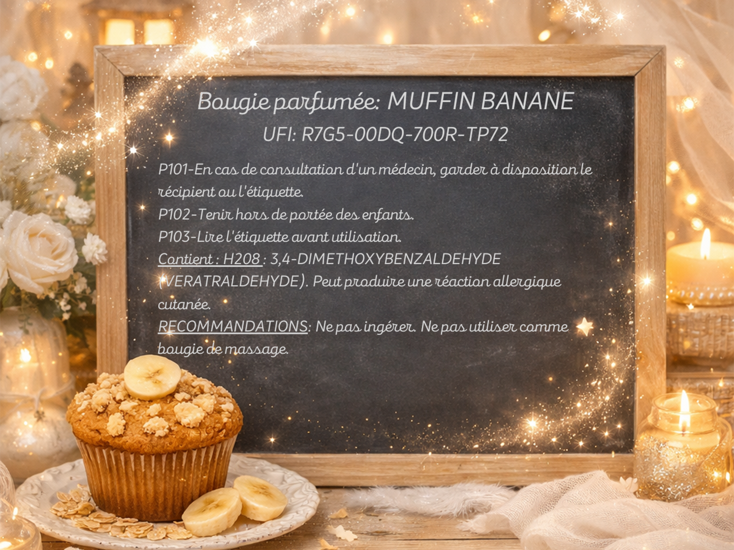🕯️ Bougie parfumée classique - Muffin banane