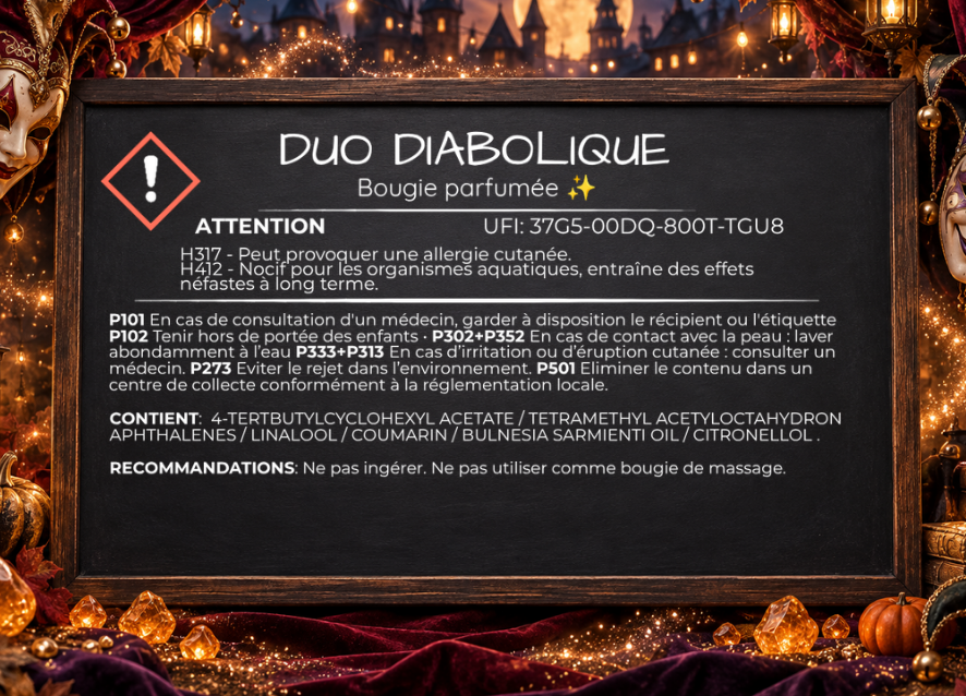 🕯️ Bougie parfumée classique - Duo diabolique