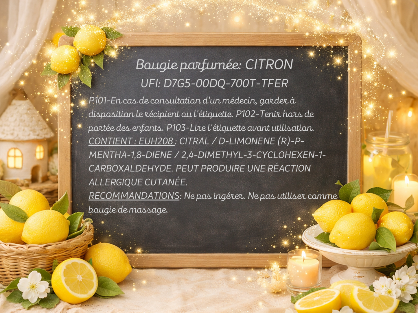 🕯️ Bougie parfumée classique - Citron