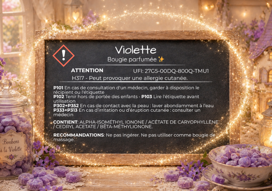 🕯️ Bougie parfumée classique - Violette