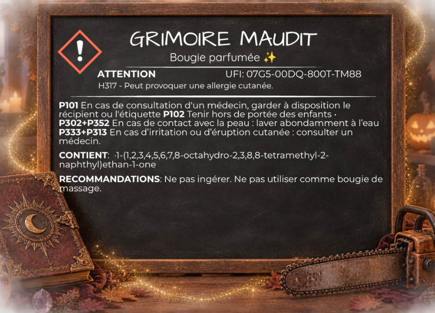 🕯️ Bougie parfumée classique - Grimoire maudit