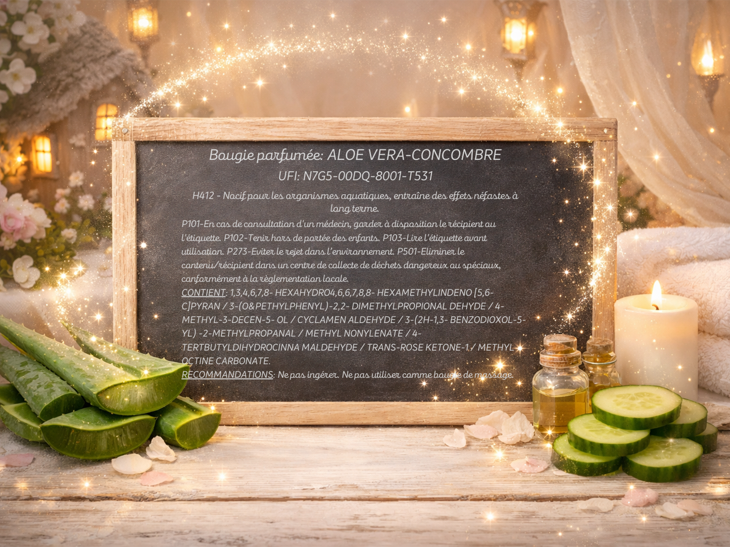 🕯️ Bougie parfumée classique - Aloe vera concombre