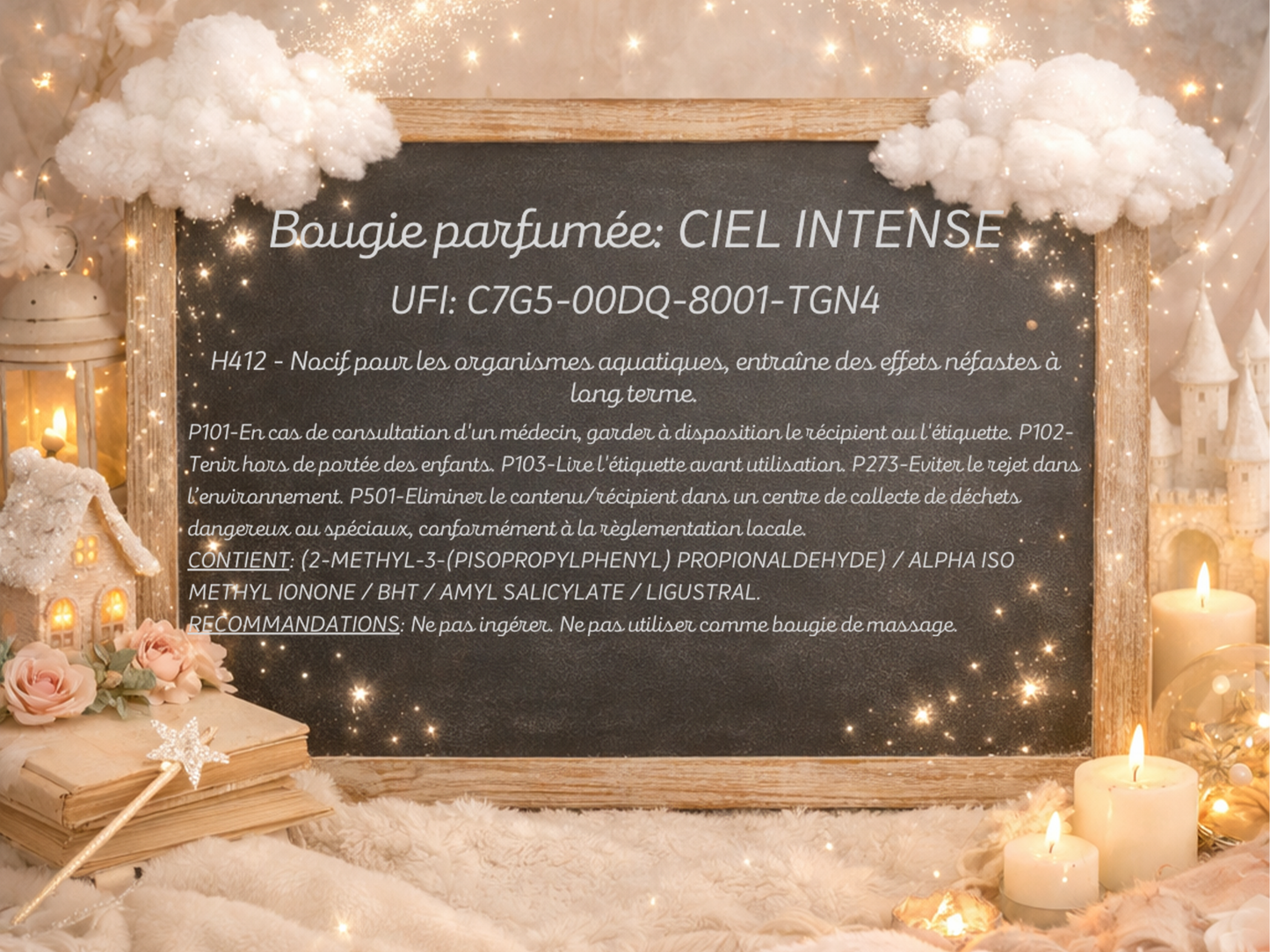 🕯️ Bougie parfumée classique - Ciel intense
