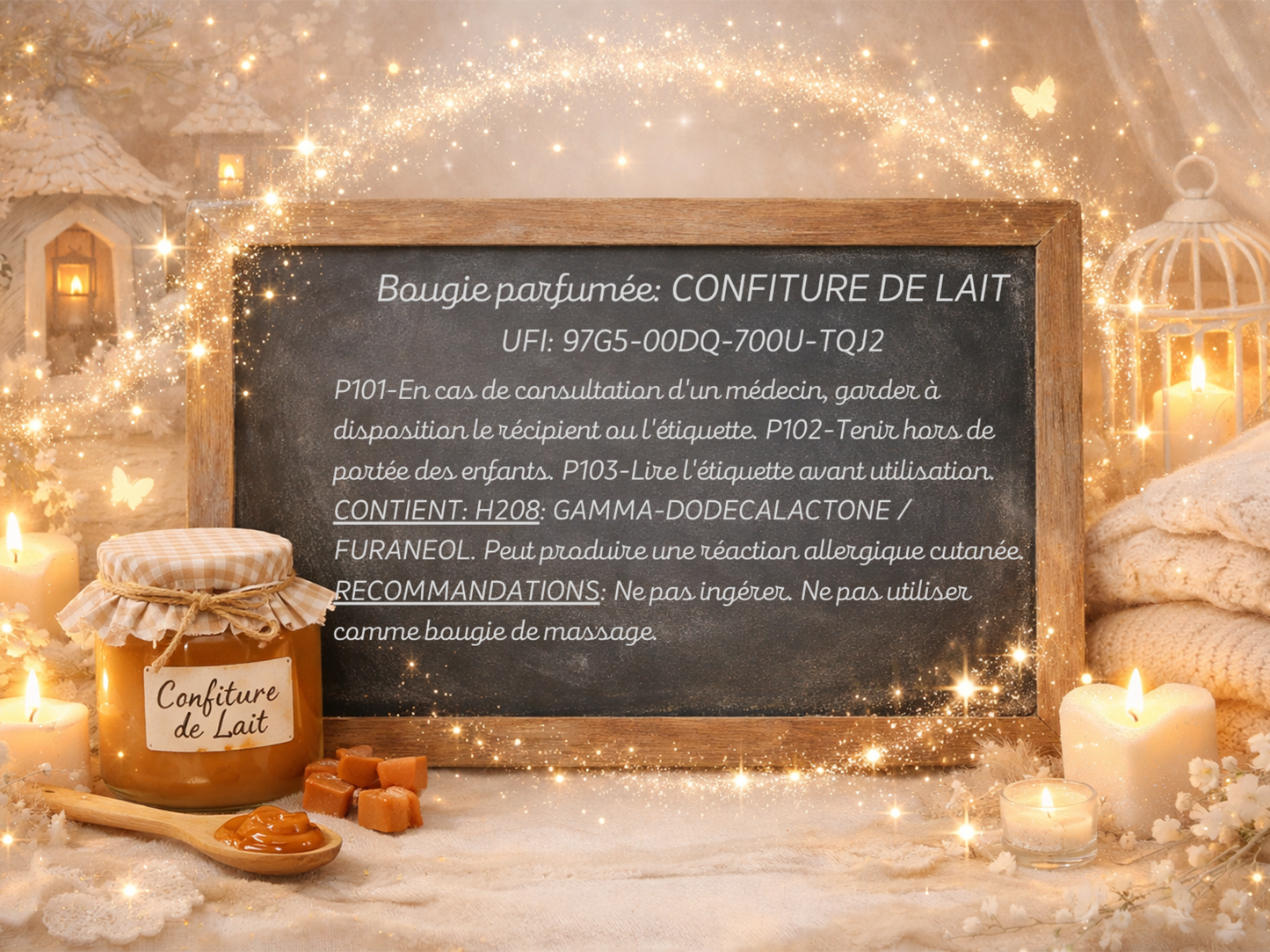 🕯️ Bougie parfumée classique - Confiture de lait