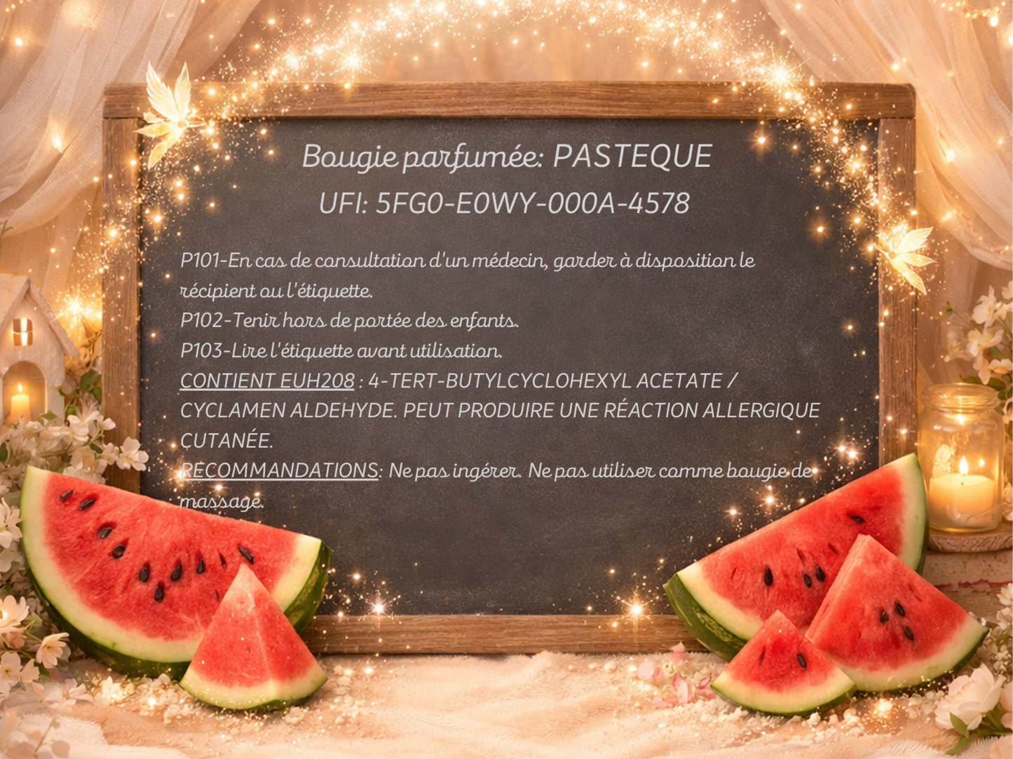 🕯️ Bougie parfumée classique - Pastèque
