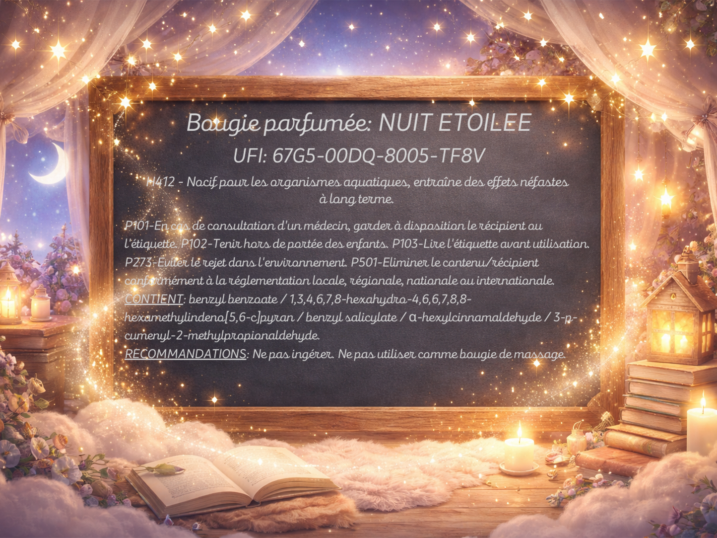 🕯️ Bougie parfumée classique - Nuit étoilée