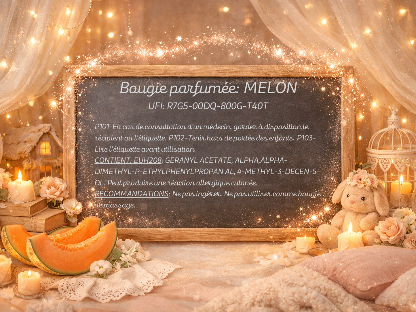 🕯️ Bougie parfumée classique - Melon