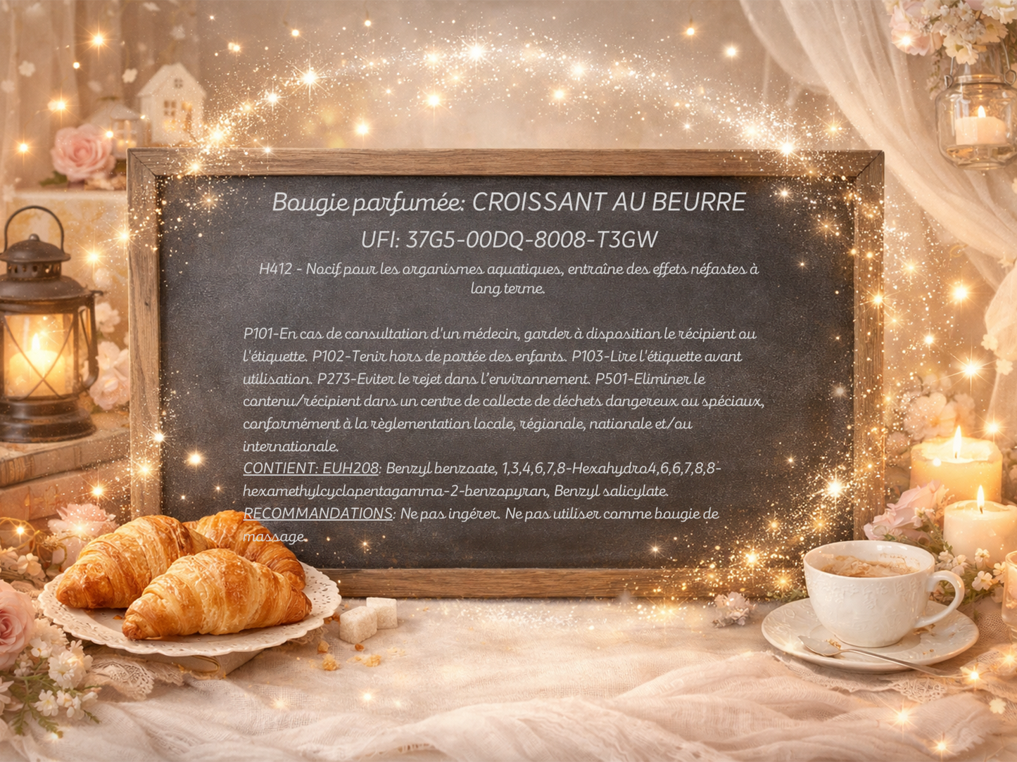 🕯️ Bougie parfumée classique - Croissant au beurre